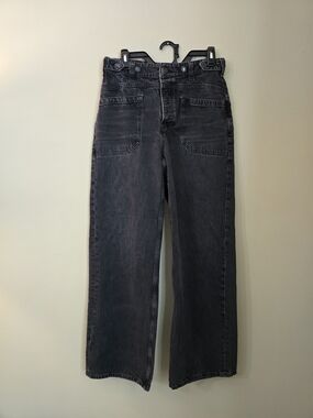 We The Free Black Wide Leg Women's Jeans Button Fly Size 27